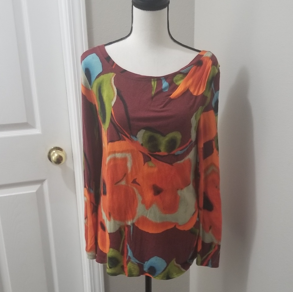 Simply Vera Vera Wang sz PL Orange and brown top